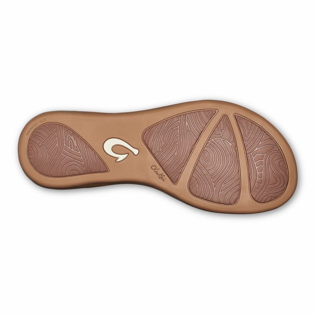 Olukai Women's Aukai Flip Flop - Tan US612-859